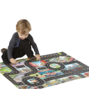 Børnelegemåtte 83 x 57 cm Blødt tæppe med bymotiv Vej Parkeringsplads Transportkort Klatremåtte Tykkelse 0,5-1 cm 3