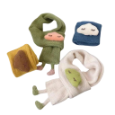 Børneskærf 55 x 8 cm med 3D sød emoji og ben Blødt tilbehør af polyester og akryl Varme og komfortable skærf til drenge og piger med et muntert motiv 3