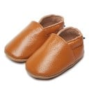 Børnesko i PU-læder Slip-on model med elastisk gummibånd rundt om Helt glat sål Uden lukning Unisex sko til hjemmebrug 10