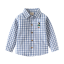 Børneskorte skjorte med krave Bomuldsbluse med lange ærmer til drenge Baby Casual top med knapper Forskellige farver 5