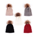 Børnestrikhue med pompon J857 2