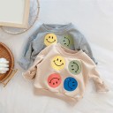 Børnesweatshirt med smiley-ansigter og bukser L1488 2