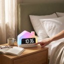 Børns lys vækkeur hus med RGB natlys 13,5 x 6,65 x 10,9 cm Lys vækning To vækkeure Børnesikring Hvid Til værelset 3