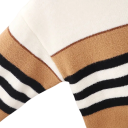 Børns stribede sweater med rund hals Lange ærmer Polyester Acetat Farverige striber Efterår og vinter strikket sweater til drenge og piger 4