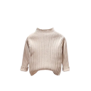 Børns strikkede sweater med høj krave Bomuld Viskose Ensfarvet sweater med lange ærmer Efterårs- og vintervarm top til drenge 6
