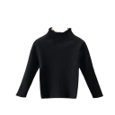 Børns strikkede sweater med høj krave Bomuld Viskose Ensfarvet sweater med lange ærmer Efterårs- og vintervarm top til drenge og piger Spædbørn 2
