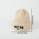Børns strikkede vinterhat Boston 16,5 × 21 cm 1–3 år Polyester varm hat med broderi Blød vinterhat til børn 2