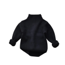 Børns strikket rullekravesweater 12M–6Y Efterårs- og vinter ensfarvet top til drenge og piger Blød bomulds- og polyesterbasis sweater Forskellige farver 20