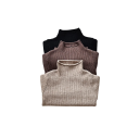 Børns strikket rullekravesweater 12M–6Y Efterårs- og vinter ensfarvet top til drenge og piger Blød bomulds- og polyesterbasis sweater Forskellige farver 9