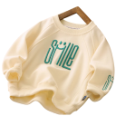 Børns sweatshirt med lange ærmer og broderi SMILE Bomuld og polyester Ensfarvet top til drenge og piger Forår og efterår løs pasform Forskellige farver 5