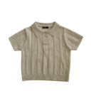 Børns tynde strikkede sweater med krave og knapper i midten 100 % bomuld Ensfarvet koreansk stil Blød let top til drenge og piger Forskellige farver 10