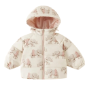 Børns unisex vinterjakke med elefantmotiv, lynlås og hætte. Varmt polyesterfiber. Let, varm, quiltet vinterjakke til drenge og piger 2