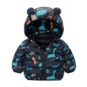 Børns vinterjakke med hætte med ører Unisex varm jakke med lynlås Blød varm polyester 1