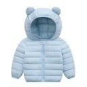 Børns vinterjakke med lynlås og hætte med ører Unisex varm polyesterjakke til drenge og piger Komfortabel vintertøj til koldt 10