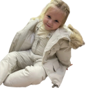 Børns vinterjakke og overall unisex med lynlås og knapper med hætte med pelsvarmer Varm dun sæt af polyesterfiber Varme vintertøj 2