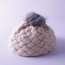 Børns vinterstrikhue med pompon J2473 9