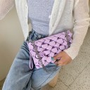 Borsa a pochette da donna 26 x 16 x 5 cm Motivo intrecciato in rilievo Laccio per il polso Forma rettangolare piatta Da portare a mano 6