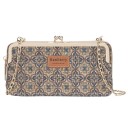 Borsa a spalla da donna con catena Chiusura a cornice e zip Scomparti per carte Borsa in pelle PU con motivo Dimensioni 20 x 11 x 5 cm 5