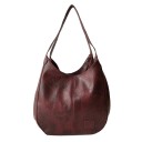 Borsa a spalla da donna in ecopelle Forma morbida e arrotondata Due manici lunghi Aspetto vintage della superficie Dimensioni 31 x 26 x 4