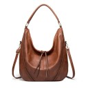 Borsa a spalla da donna in stile hobo in pelle sintetica Borsa morbida e spaziosa con manico e lunga tracolla a crossbody Chiusura 5