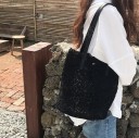 Borsa a spalla in pizzo floreale stile shopper Due manici lunghe Pizzo floreale con bordo ondulato Poliestere 24 x 29 x 12 cm 3