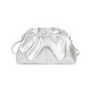 Borsa a tracolla arricciata da donna con superficie lucida e granulosa Forma morbida Tracolla sottile in pelle PU e poliestere 24 x 16 x 7 cm 5