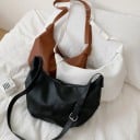 Borsa a tracolla da donna a forma di mezzaluna Chiusura con cerniera in PU e poliestere 29 x 14 x 27 cm Per cellulare e piccoli oggetti 4