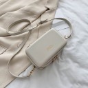Borsa a tracolla da donna a forma di scatola Chiusura con zip Piedini metallici Tracolla regolabile con moschettoni PU pelle 17 x 10 x 10