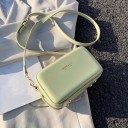 Borsa a tracolla da donna a forma di scatola Chiusura con zip Piedini metallici Tracolla regolabile con moschettoni PU pelle 17 x 10 x 12