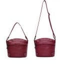 Borsa a tracolla da donna con diverse tasche con zip Forma arrotondata Tracolla regolabile Orecchino decorativo in metallo 24 x 22 x 11 8