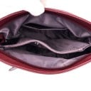 Borsa a tracolla da donna con diverse tasche con zip Forma arrotondata Tracolla regolabile Orecchino decorativo in metallo 24 x 22 x 11 11