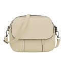 Borsa a tracolla da donna con forma arrotondata Patta frontale e cuciture decorative Cerniera superiore Tracolla con moschettoni PU pelle 19 4