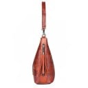 Borsa a tracolla da donna con manico corto e lunga tracolla Ampio scomparto con zip Frange decorative Pelle PU e poliestere 25 x 28 x 13 cm 4
