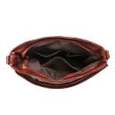 Borsa a tracolla da donna con manico corto e lunga tracolla Ampio scomparto con zip Frange decorative Pelle PU e poliestere 25 x 28 x 13 cm 5