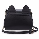 Borsa a tracolla da donna con orecchie da gatto e mezza luna dorata Catena e tracolla regolabile Chiusura magnetica Pelle PU 24,7 x 9 x 19 cm 3