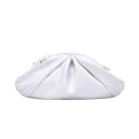 Borsa a tracolla da donna con parte anteriore arricciata e forma arrotondata. Portabile a mano e a tracolla in pelle PU. Larghezza 32 cm 1