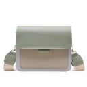 Borsa a tracolla da donna con patta e larga cinghia Piccola borsa a spalla in PU pelle e poliestere Dimensioni 19 x 15 x 6 cm 3