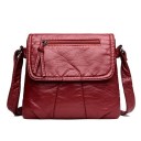 Borsa a tracolla da donna con patta Superficie morbida e rugosa Tasca con zip sulla patta Tracolla regolabile Stile casual Pelle sintetica 25 4