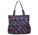 Borsa a tracolla da donna con stampa in nylon e poliestere 38 x 38 x 12 cm Grande borsa con due manici Due tasche frontali con zip e tasche laterali 5