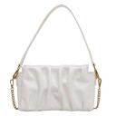 Borsa a tracolla da donna con superficie arricciata 25 x 15 x 7 cm In pelle PU artificiale Tracolla larga e tracolla lunga crossbody Catena 1