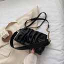 Borsa a tracolla da donna con superficie arricciata 25 x 15 x 7 cm In pelle PU artificiale Tracolla larga e tracolla lunga crossbody Catena 2