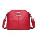 Borsa a tracolla da donna con superficie leggermente plissettata Cucitura decorativa Cinghia removibile Pelle PU e poliestere 23 x 13 x 2