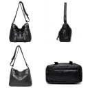 Borsa a tracolla da donna con tasche con zip sul lato anteriore e posteriore Tracolla regolabile in pelle PU 26 x 20 x 11 cm 11