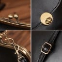 Borsa a tracolla da donna con telaio in metallo e chiusura a pallina Manico e cinghia rimovibile Tasca frontale con chiusura girevole 18 x 24 5