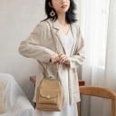 Borsa a tracolla da donna con telaio in metallo e chiusura a pallina Manico e cinghia rimovibile Tasca frontale con chiusura girevole 18 x 24 7