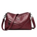 Borsa a tracolla da donna con zip e pannelli diagonali sulla parte anteriore Tracolla removibile a spalla o a tracolla 28 x 11 x 18 cm 8