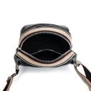 Borsa a tracolla da donna di forma arrotondata Ampia tracolla a righe Chiusura con zip Pelle e poliestere Dimensioni 23 x 19 x 11 cm 6
