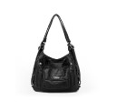 Borsa a tracolla da donna in pelle PU Borsa con grande tasca frontale con patta Due tasche con zip Manici con fibbie metalliche 25 x 35 x 12 cm 1
