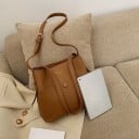 Borsa a tracolla da donna in PU pelle Due maniglie e lunga tracolla con fibbia Portabilità a mano e sulla spalla Dimensioni 25,5 x 22 x 2