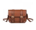 Borsa a tracolla da donna in stile retrò con patta e due fibbie Tracolla regolabile in PU e poliestere 19,5 x 13,5 x 6,5 cm 2